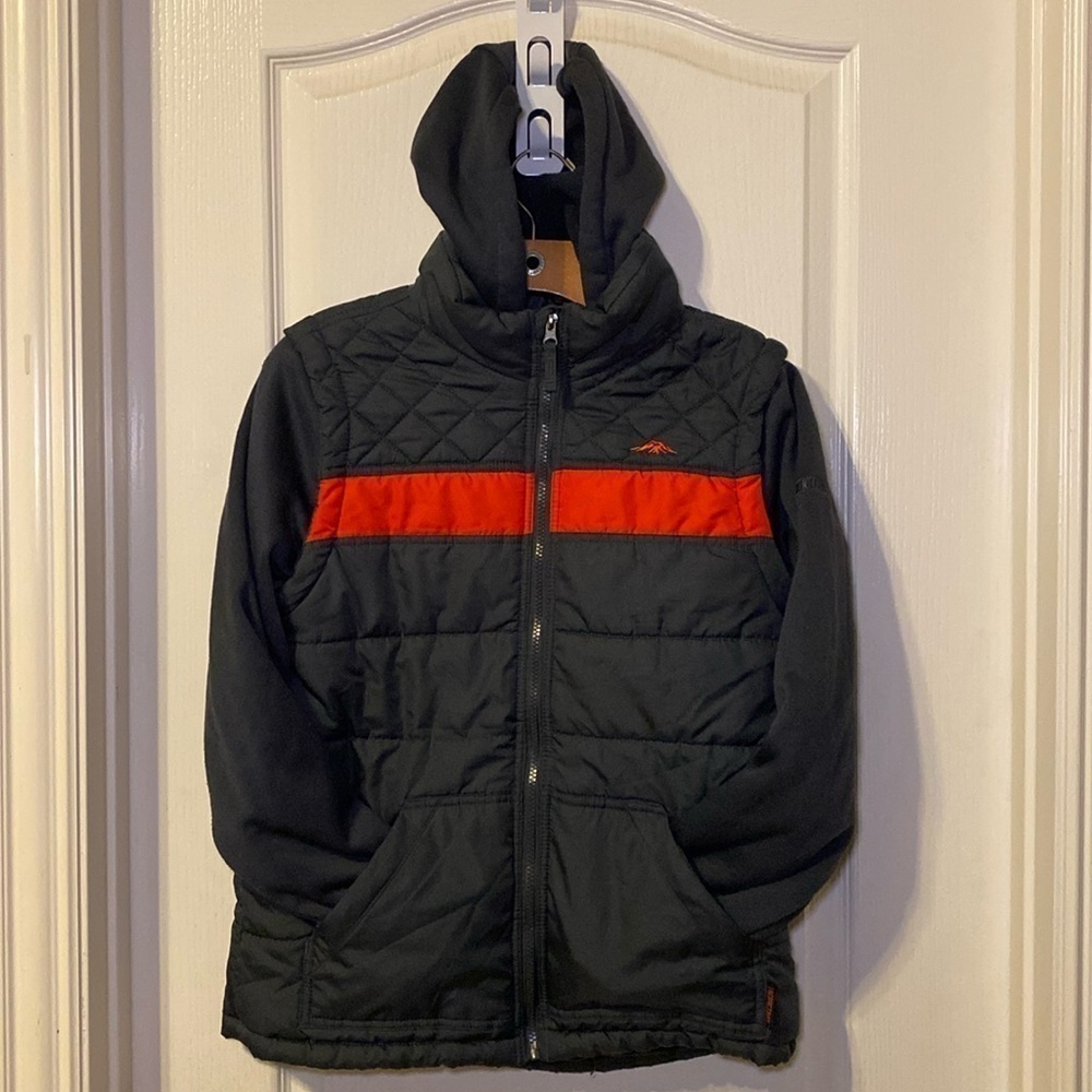 Pacific Trail Boys Dark Gray and Orange Winter Jacket Size YL 14-16 NWOT